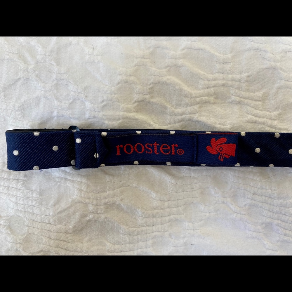 Navy silk polka dot tie - Picture 3 of 4